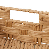 EZOWare Set of 4 Paper Rope Lidded Woven Storage Baskets, Stackable Decorative Organizer Container Bin Box with Handles/Lid - 4 Sizes, Natural Beige