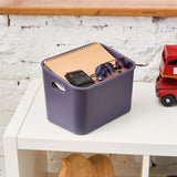 EZOWare Small Storage Basket Bin with Tray Lid & Handles, Set of 3 Plastic Box Tote Organizer Container for Nursery, Bathroom, Pantry and More (9.6x6.6x6.7 inch, Grey)