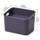 EZOWare 7 Quart Storage Basket with Tray Lid & Handles, Set of 6 Lidded Plastic Box Tote Organizer Container for Nursery, Bathroom, Kitchen, School and More (9.6x6.6x6.7 inch, Grey)