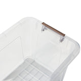 EZOWare 16.9 Quart Plastic Storage Container Bin with Lid, Set of 6 Clear Stackable Tote Organizer Lidded Box with Handles - 15.3x10.2x 8.7 inch