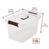 EZOWare 10.5 Quart Plastic Storage Box Tote Bins with Latching Lid, Clear Stackable Portable Storage Container with Top Handle for Home, Office and more - 11.8 x 8.3 x 7 inches, 6 Pack