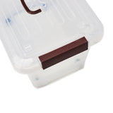 EZOWare 17 Quart Plastic Storage Box Tote Bins with Latching Lids, Set of 4 Clear Stackable Storage Container with Top Handle and Wheels - 15.3 x 10.2 x 8.7 inch