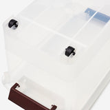 EZOWare 17 Quart Plastic Storage Box Tote Bins with Latching Lids, Set of 4 Clear Stackable Storage Container with Top Handle and Wheels - 15.3 x 10.2 x 8.7 inch