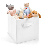 EZOWare Set of 4 Foldable Fabric Basket Bins Storage Organizer Cube 10.5 x 10.5 x 11 inch (Assorted Color)