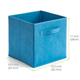 EZOWare Set of 4 Foldable Fabric Basket Bins Storage Organizer Cube 10.5 x 10.5 x 11 inch (Assorted Color)