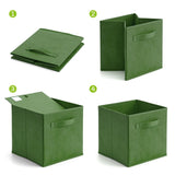 EZOWare Set of 4 Foldable Fabric Basket Bins Storage Organizer Cube 10.5 x 10.5 x 11 inch (Assorted Color)