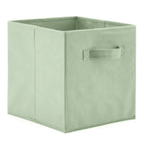 EZOWare Set of 4 Foldable Fabric Basket Bins, 10.5"x10.5"x11" Collapsible Storage Cubes with Handle for Nursery Toys Baby Organizer- Pastel Green