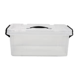 EZOWare 15 Quart Lidded Plastic Storage Bin Boxes, Clear Stackable Container Baskets with Top Handle and Latching Lid - 17 x 12 x 7 inches, 4 Pack