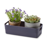 EZOWare Long  Plastic Storage Baskets with Handles, Set of 24 Organizer Drawer Box Bins for Home, Kitchen Pantry, Cupboard, Office and School - (9.6 x 6.6 x 6.7 inches, 12 Grey / 12 White)