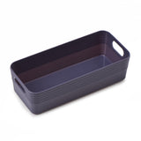 EZOWare Long  Plastic Storage Baskets with Handles, Set of 24 Organizer Drawer Box Bins for Home, Kitchen Pantry, Cupboard, Office and School - (9.6 x 6.6 x 6.7 inches, 12 Grey / 12 White)