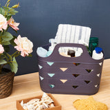 EZOWare Plastic Tote Storage Baskets, Set of 3 Portable Bathroom Caddy Organiser Bin with Handles, Flexible Organizer Container for Home, Grocery, Travel, Beach, Crafts, Nursery
