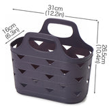 EZOWare Plastic Tote Storage Baskets, Set of 3 Portable Bathroom Caddy Organiser Bin with Handles, Flexible Organizer Container for Home, Grocery, Travel, Beach, Crafts, Nursery