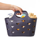 EZOWare Plastic Tote Storage Baskets, Set of 3 Portable Bathroom Caddy Organiser Bin with Handles, Flexible Organizer Container for Home, Grocery, Travel, Beach, Crafts, Nursery