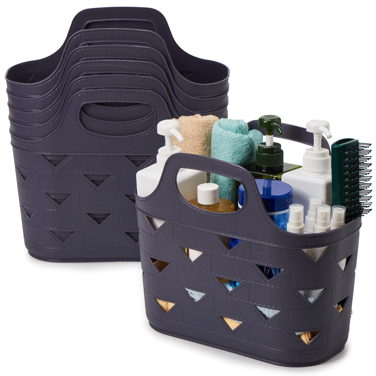 Set of 6 Plastic Storage Baskets, Small Kitchen Pantry Organizer Basket Bins