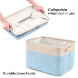 EZOWare Folding Storage Baskets Large Canvas Fabric Tweed Storage Organizer 3 Pack / Mixed Color