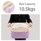 EZOWare Folding Storage Baskets Large Canvas Fabric Tweed Storage Organizer 3 Pack / Mixed Color
