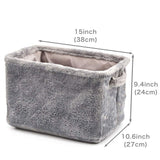 Plush Fabric Storage Bins 3 Pack / Fuzzy Gray