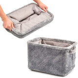 Plush Fabric Storage Bins 3 Pack / Fuzzy Gray