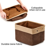 EZOWare Set of 3 Large Canvas Fabric Tweed Storage Organizer Cube Set 3 Pack/Assorted color