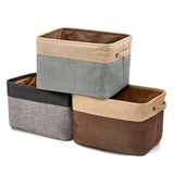 EZOWare Set of 3 Large Canvas Fabric Tweed Storage Organizer Cube Set 3 Pack/Assorted color