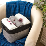 EZOWare Set of 3 Large Canvas Fabric Tweed Storage Organizer Cube Set 3 Pack/Assorted color